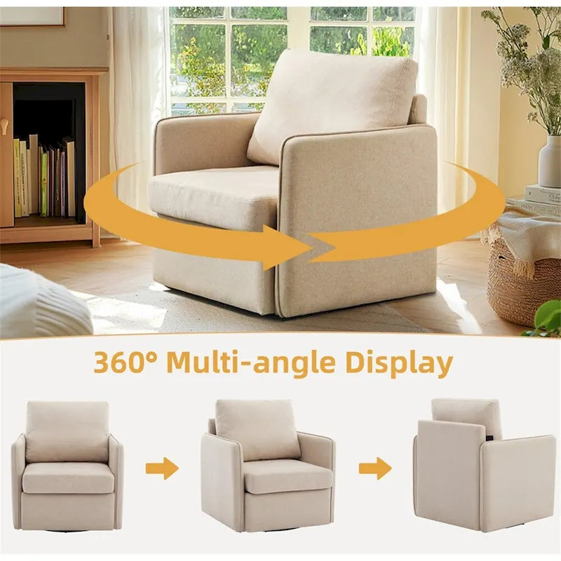Swivel Accent Chair,Comfy Single Sofa Chair with Storage,Arm Chair
