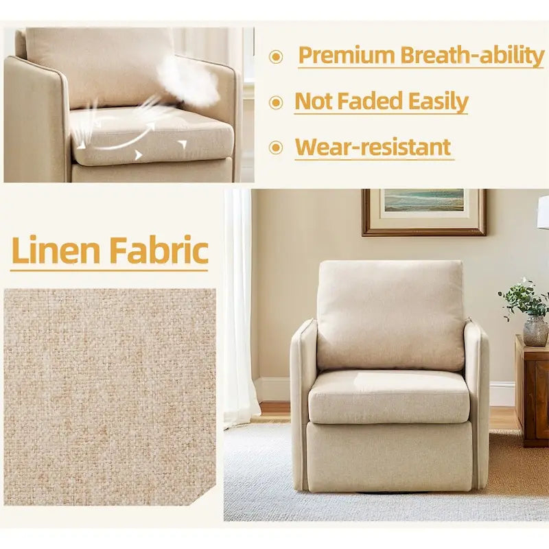 Swivel Accent Chair,Comfy Single Sofa Chair with Storage,Arm Chair