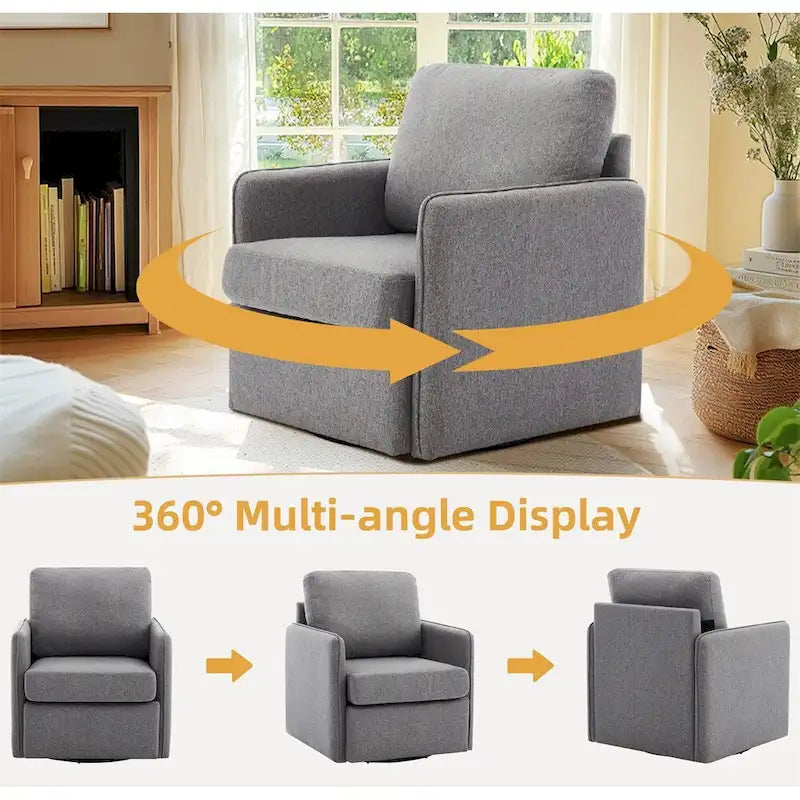 Swivel Accent Chair,Comfy Single Sofa Chair with Storage,Arm Chair