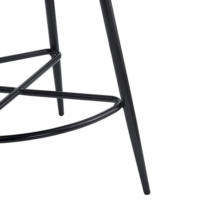 26 Retro Swivel Counter Stools, Set of 2 PU Leather Bar Chairs with Cushioned Seat and Iron Frame