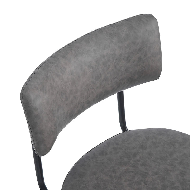 26 Retro Swivel Counter Stools, Set of 2 PU Leather Bar Chairs with Cushioned Seat and Iron Frame