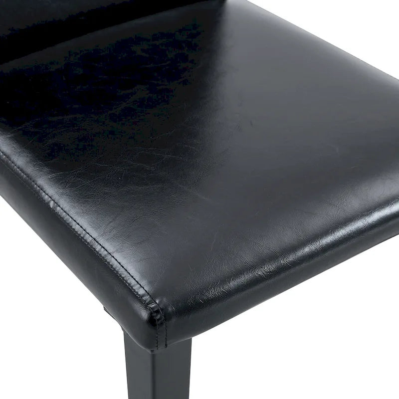 High Back Armless Dining Chair Set of 4 PU Leather Side Chair Soft Cushion Chair with Metal Legs for Living Room Kitchen