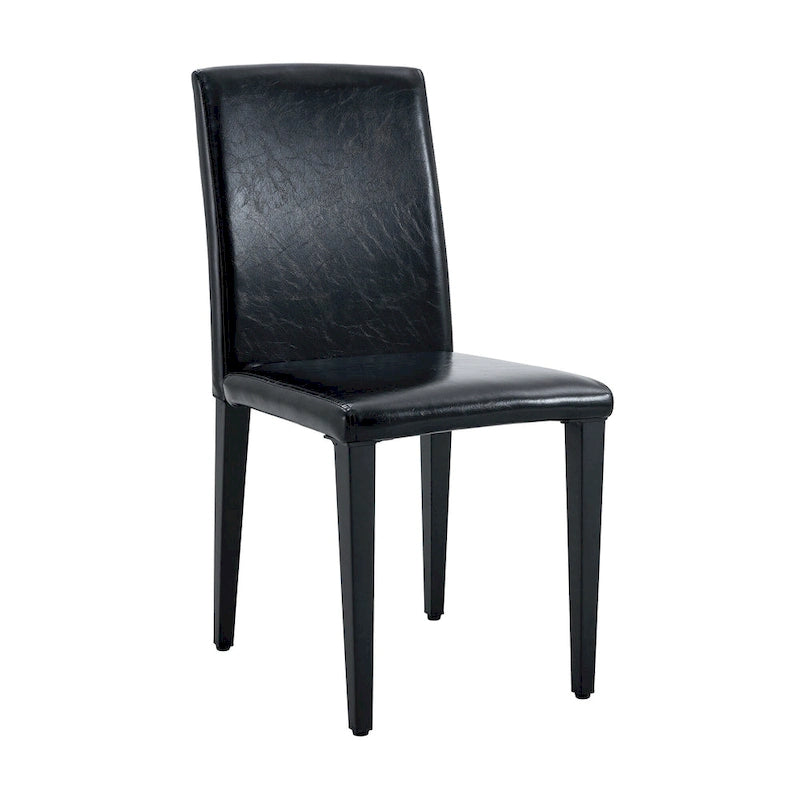 High Back Armless Dining Chair Set of 4 PU Leather Side Chair Soft Cushion Chair with Metal Legs for Living Room Kitchen