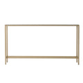 Silver Mirrored Glass Console Table, Gold Metal Legs and Modern Style - 56 L x 8 W x 30 H