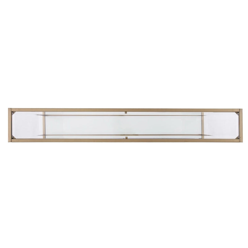 Glass Mirrored Console Table and Metal Frame with Shelf - 56 L x 8 W x 29 H
