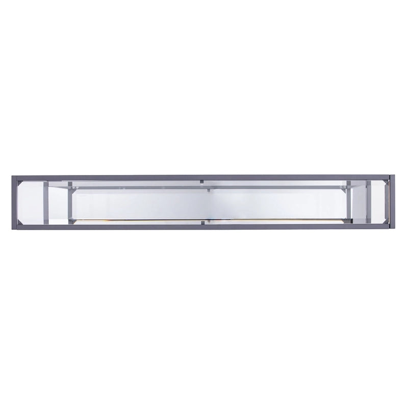 Glass Mirrored Console Table and Metal Frame with Shelf - 56 L x 8 W x 29 H