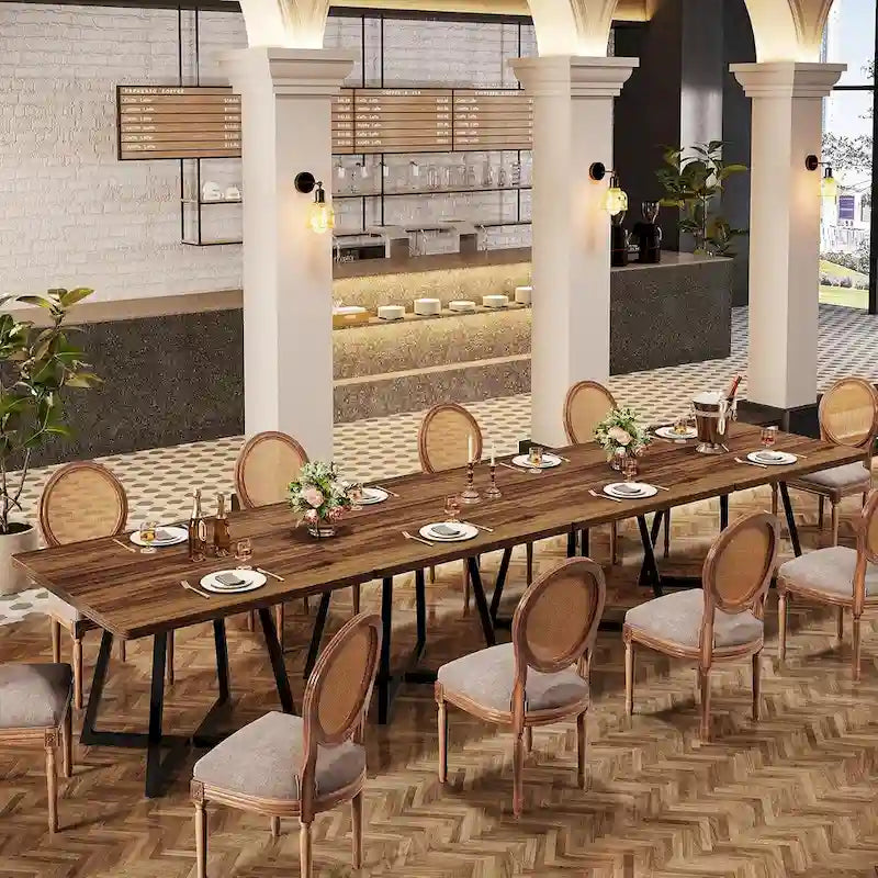 31.5 Inches Industrial Square Dinner Table with Metal Base