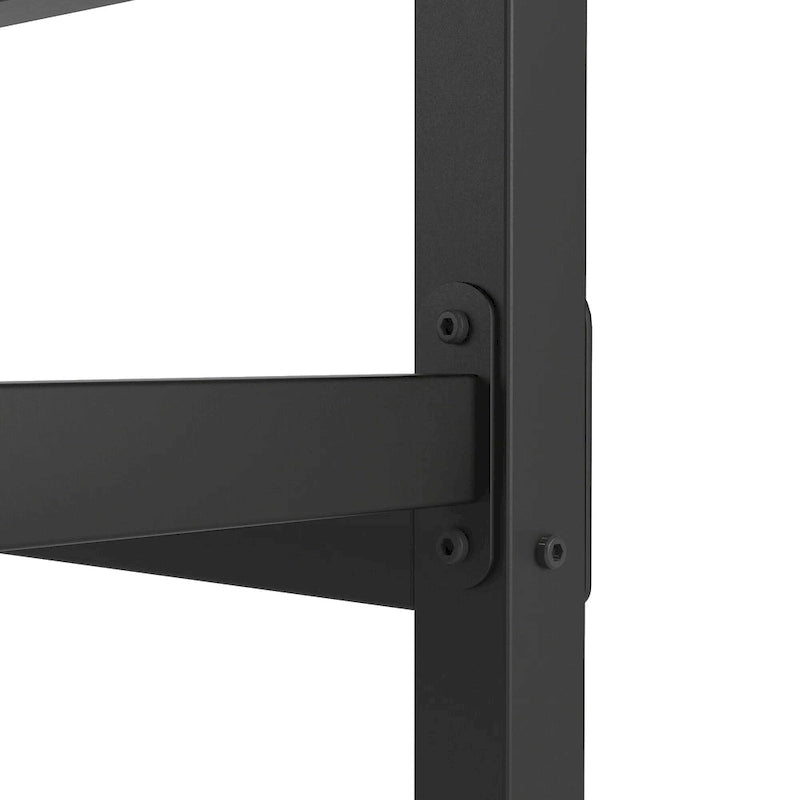 Black Metal Queen Platform Bed with Headboard