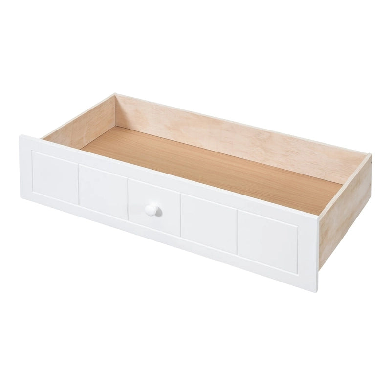Simple Twin Size Pine Wood Canopy Daybed Frame with 2 Storage Drawers