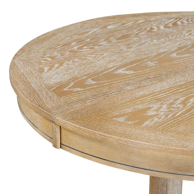 5-Piece Wooden Dining Table Set with Extendable Round Table & 4 Chairs