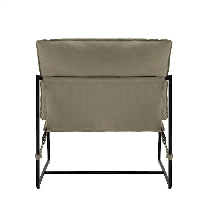 Metal Framed Accent Chair Sling Armchair with Bag Cushion