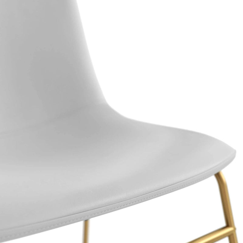 Vegan Leather Side Chairs with Gold Legs (Set of 2)