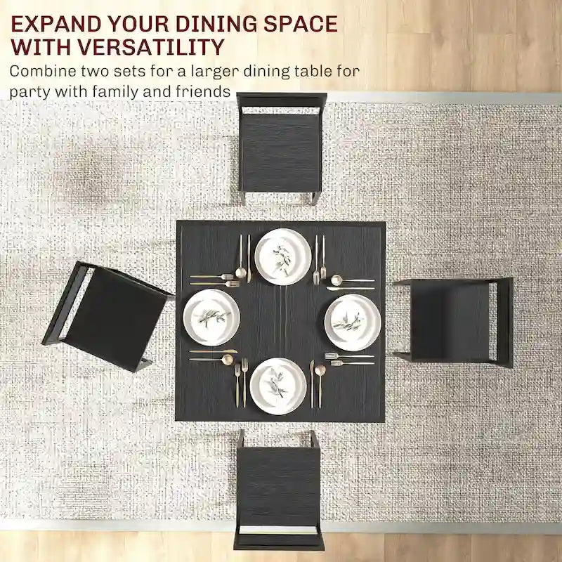 Industrial 3-Piece Dining Table and 2 Chair Set for Small Space in the Dining Room or Kitchen - 35.5 L x 18.5 W x 30 H