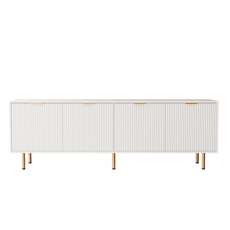Modern warm white TV cabinet for 80 inch TV Stands