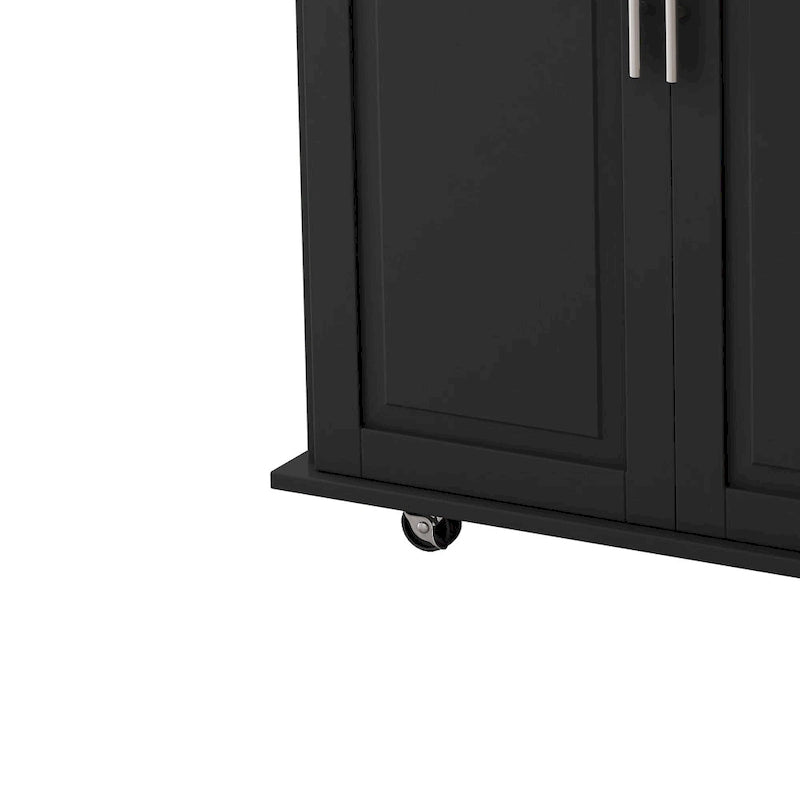 Kitchen Island Cart with 2 Door Cabinet and Three Drawers