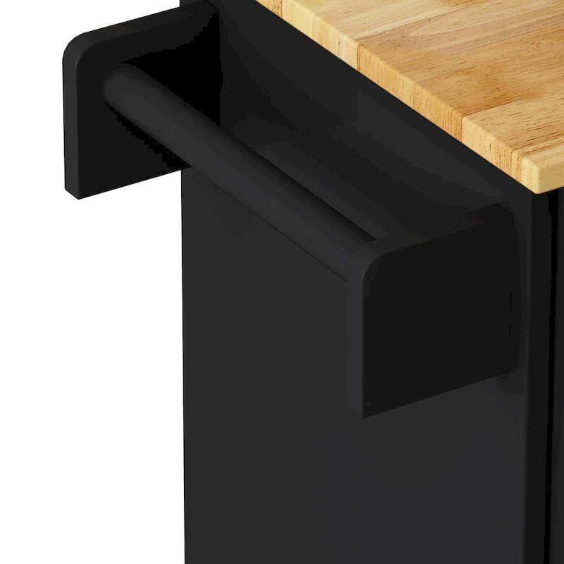 Kitchen Island Cart with 2 Door Cabinet and Three Drawers