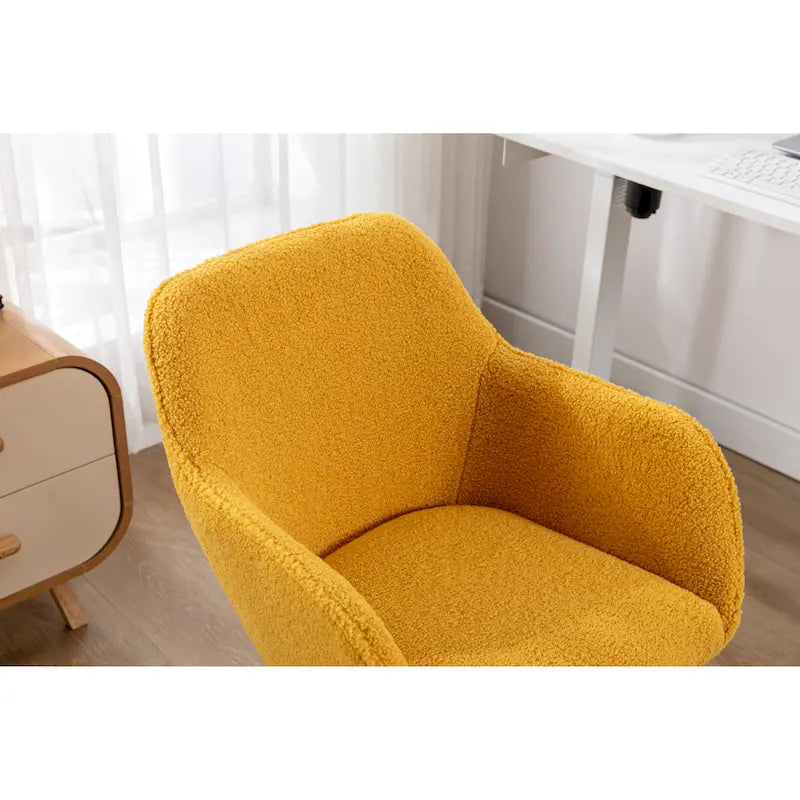 Modern Home Office Chair with Gold Metal Legs and Universal Wheels