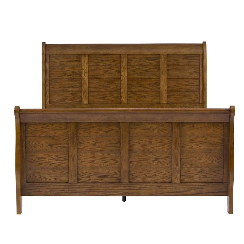 Aged Oak Queen Sleigh Bed