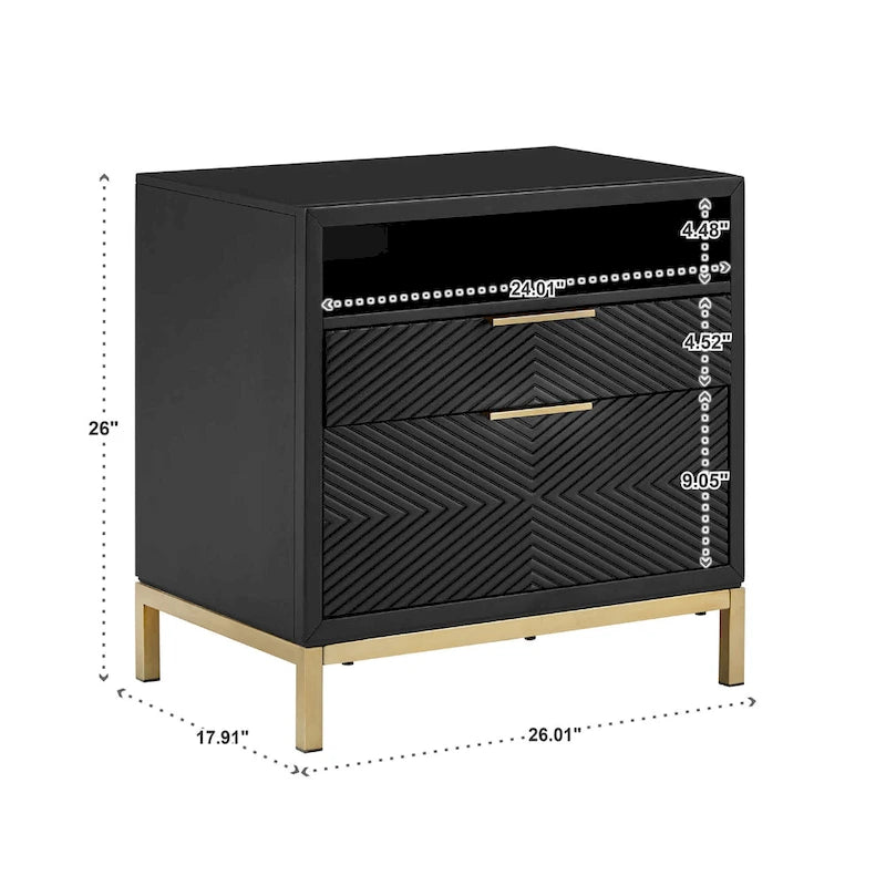 26 Tall 2 - Drawer Nightstand by