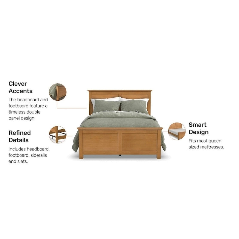 Brown Wood Queen Bed