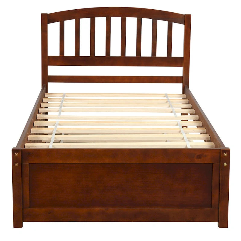 Twin size Platform Wood Bed Frame with Trundle