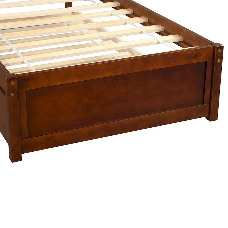 Twin size Platform Wood Bed Frame with Trundle