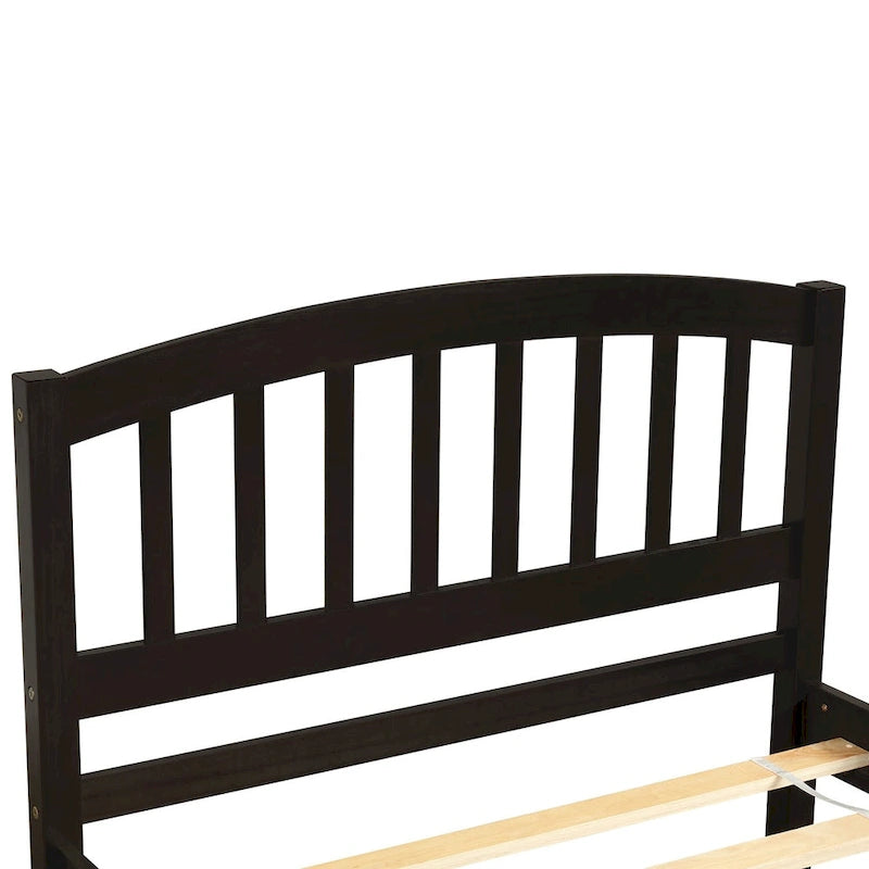 Twin size Platform Wood Bed Frame with Trundle