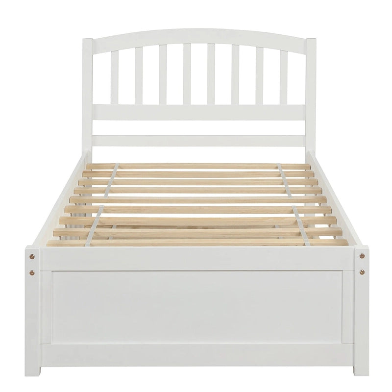 Twin size Platform Wood Bed Frame with Trundle