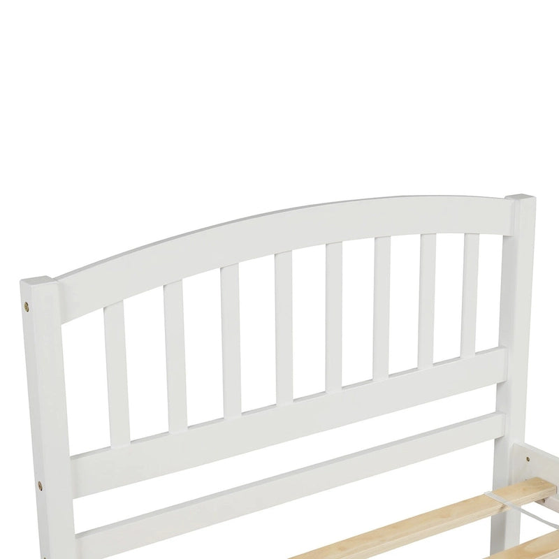 Twin size Platform Wood Bed Frame with Trundle