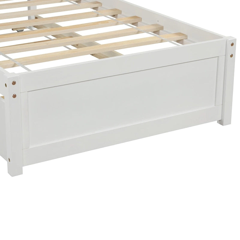 Twin size Platform Wood Bed Frame with Trundle