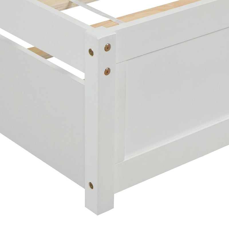 Twin size Platform Wood Bed Frame with Trundle