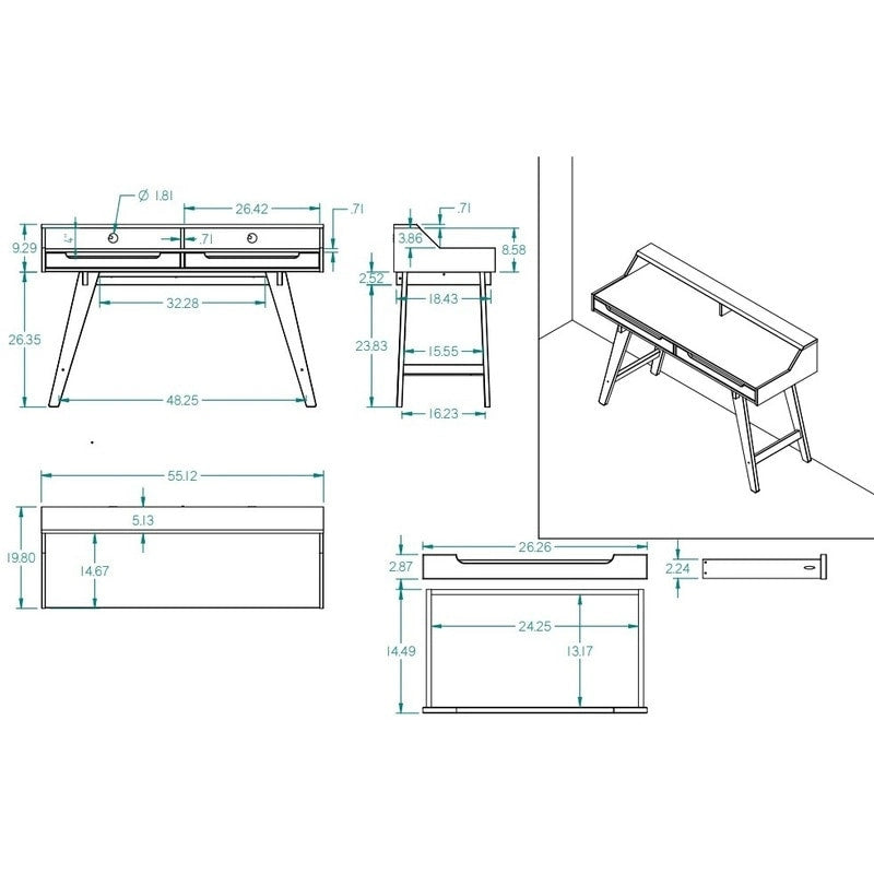 Two Drawer Desk