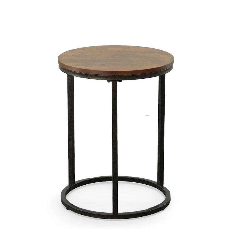18 Round Top Accent Table - Chestnut/Industrial