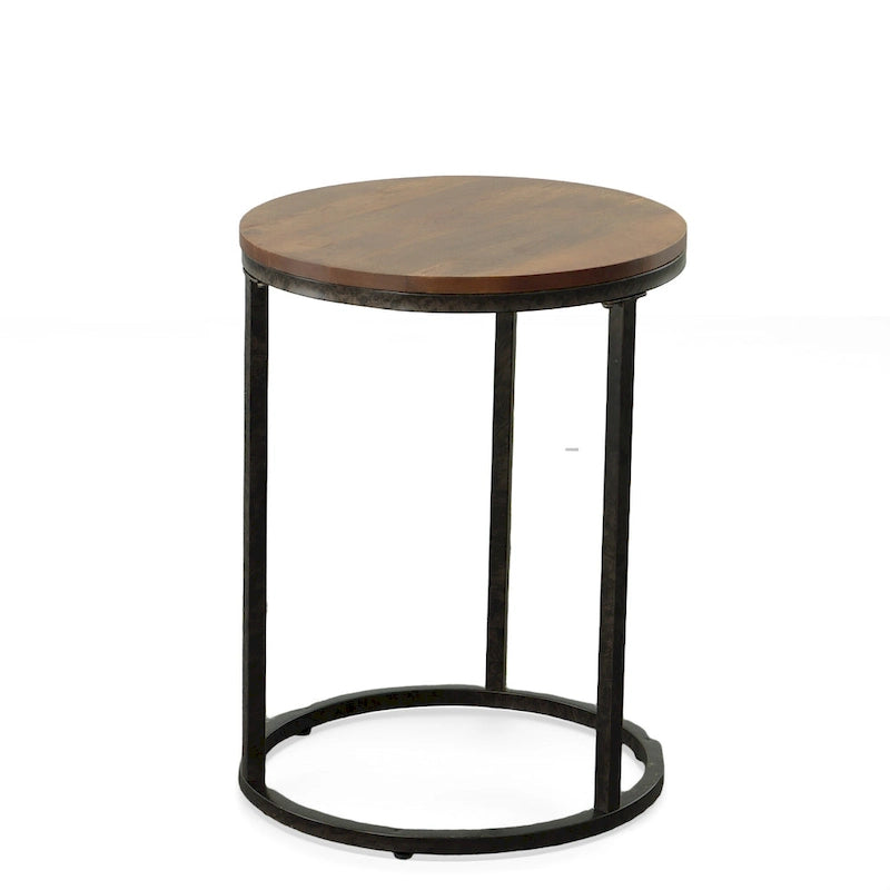 18 Round Top Accent Table - Chestnut/Industrial