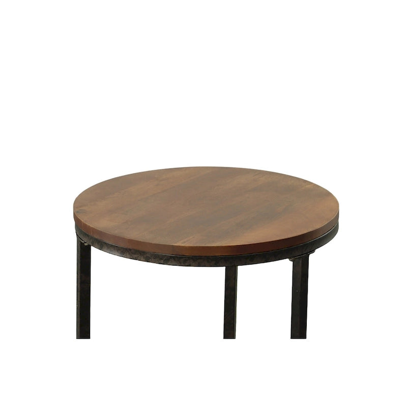 18 Round Top Accent Table - Chestnut/Industrial