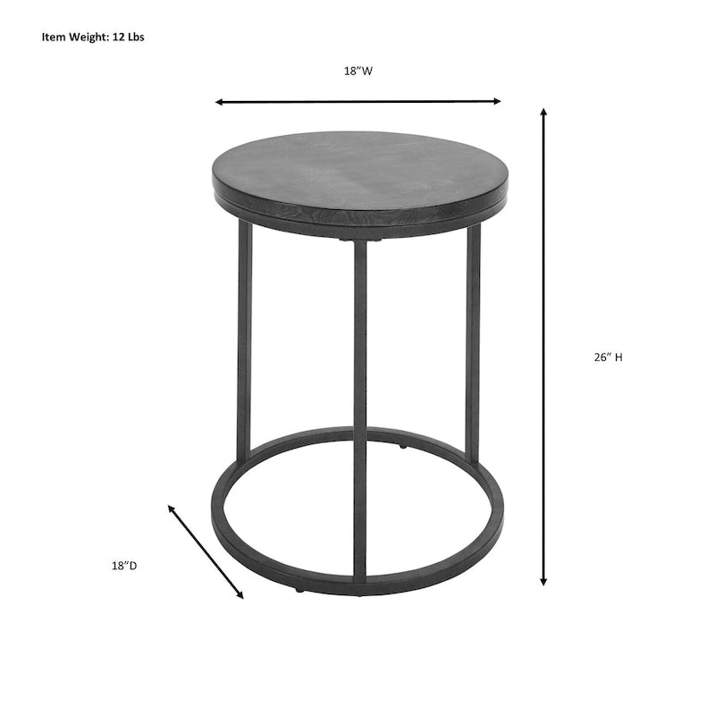 18 Round Top Accent Table - Chestnut/Industrial