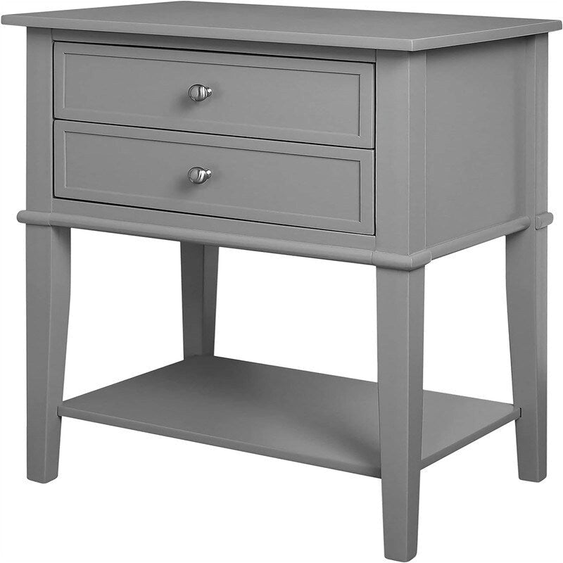 Accent Table 2 Drawers Black