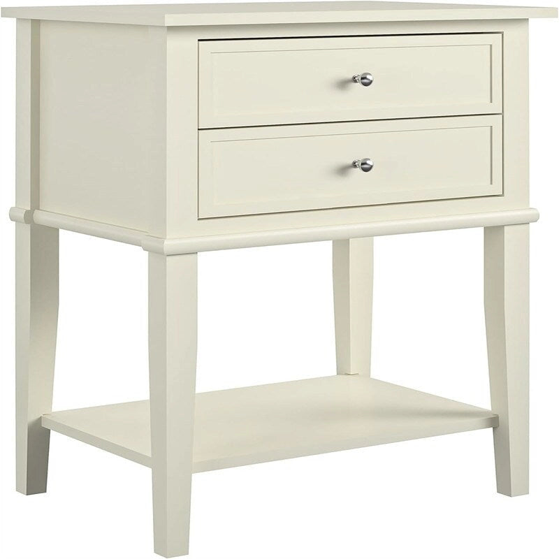 Accent Table 2 Drawers Black