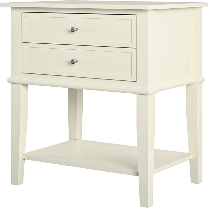 Accent Table 2 Drawers Black