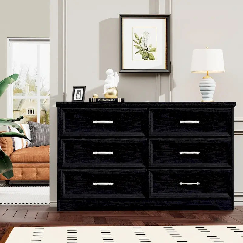 47.8 Modern Bedroom Chest with 6 Drawers Dresser - N/A