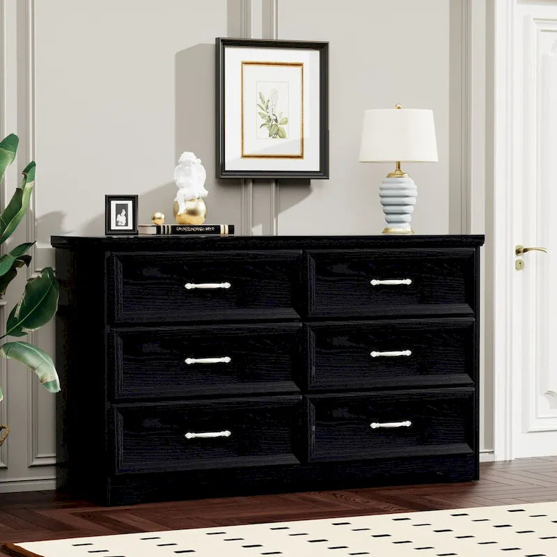 47.8 Modern Bedroom Chest with 6 Drawers Dresser - N/A