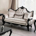 Traditional 2-Seater Loveseat with Button Tufted Back and Accent Pillow