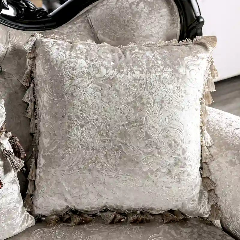 Traditional 2-Seater Loveseat with Button Tufted Back and Accent Pillow