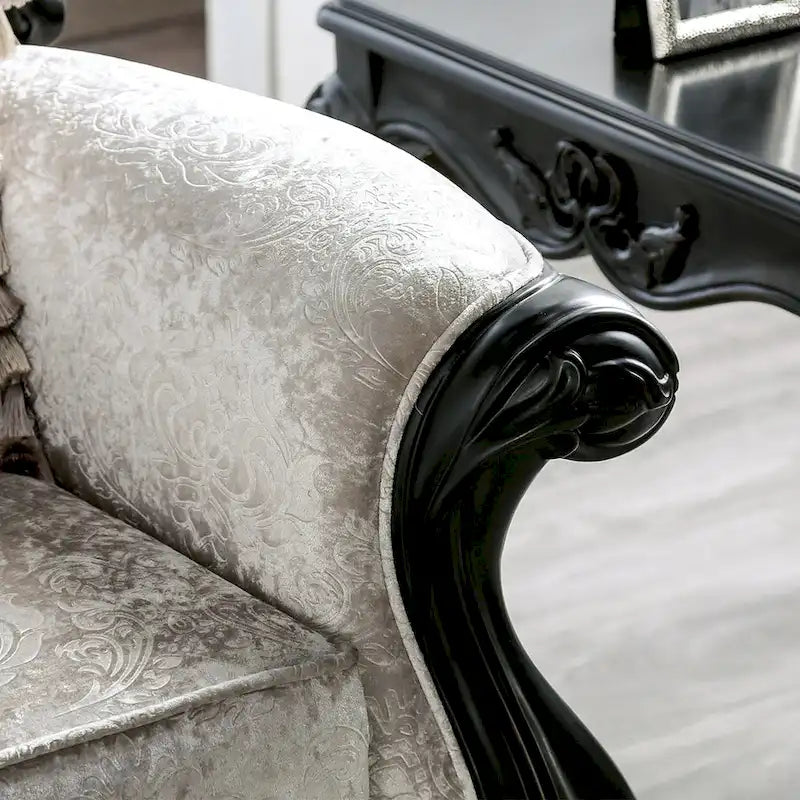 Traditional 2-Seater Loveseat with Button Tufted Back and Accent Pillow