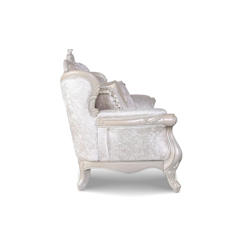 Traditional 2-Seater Loveseat with Button Tufted Back and Accent Pillow