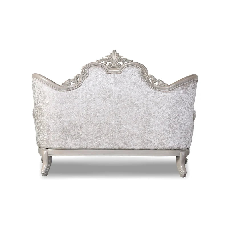 Traditional 2-Seater Loveseat with Button Tufted Back and Accent Pillow