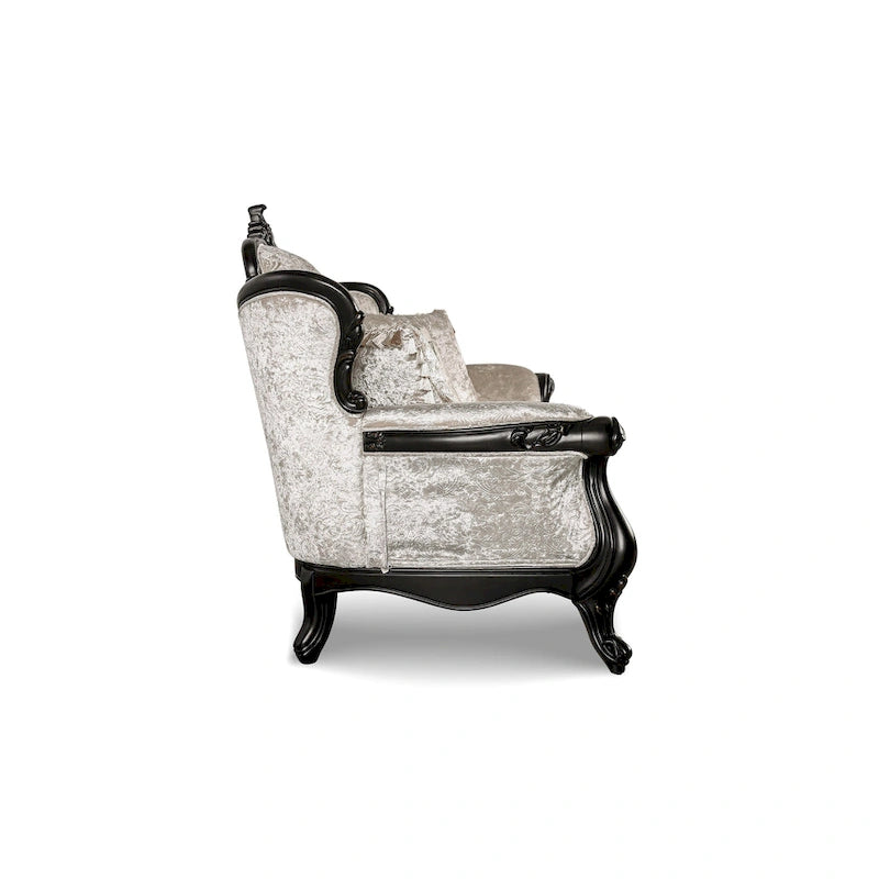 Traditional 2-Seater Loveseat with Button Tufted Back and Accent Pillow