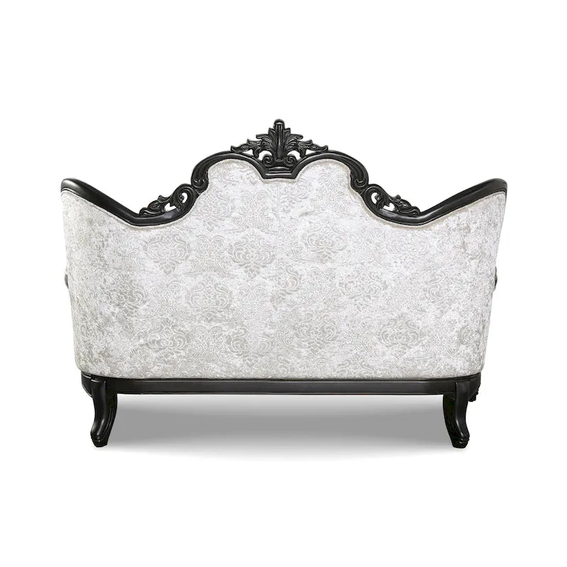 Traditional 2-Seater Loveseat with Button Tufted Back and Accent Pillow