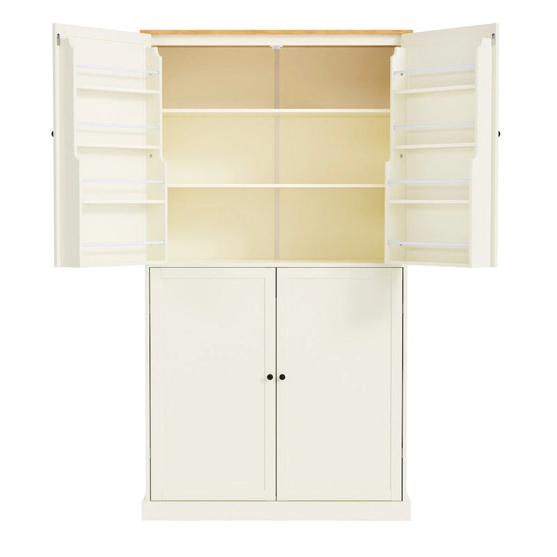 40.2x20x71.3inch High Freestanding Kitchen Pantry Cupboard Storage Cabinet with 2 Drawers, 2 Adjustable Shelves, 8 Door Shelves
