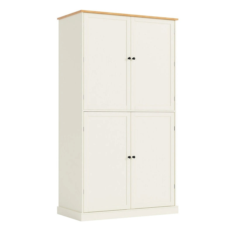 40.2x20x71.3inch High Freestanding Kitchen Pantry Cupboard Storage Cabinet with 2 Drawers, 2 Adjustable Shelves, 8 Door Shelves